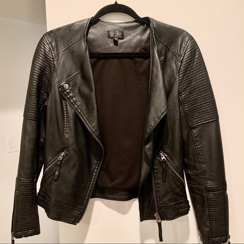 TOPSHOP MOTO FAUX LEATHER JACKET
